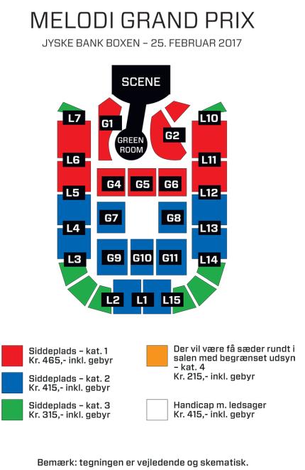 Seating plan at Boxen, tickets are already in sale for the contest!