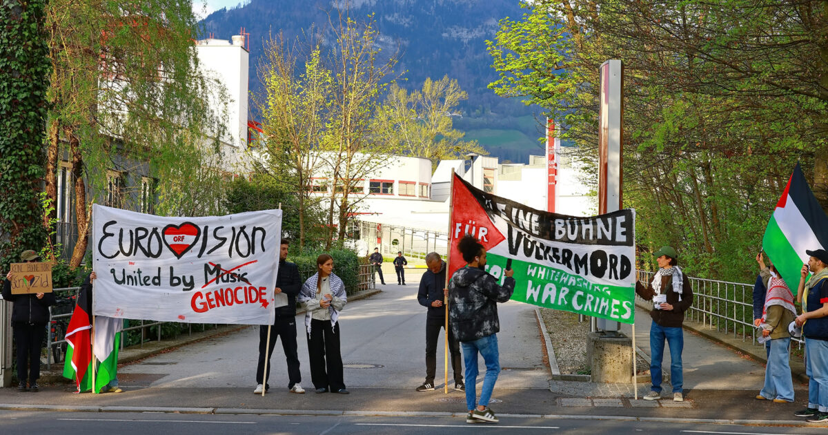 Protests in Salzburg against Israel’s participation in Eurovision 2026 | Source: ORF